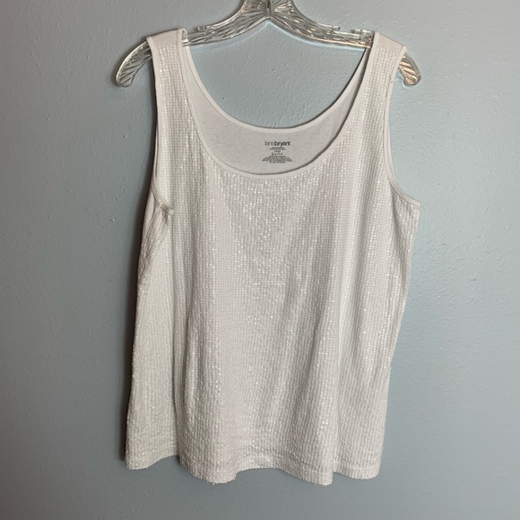 white sequin tank top plus size